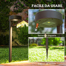 Set 8 Faretti da Esterno a Energia Solare 12x10x46 cm LED a 3000K IP44 in PP Nero  