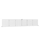 Cancelletto di Sicurezza per Cani di Piccola/Media Taglia 432x36x70 cm 6 Pannelli Pieghevoli in Legno e Acciaio Bianco