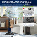 Ventilatore Nebulizzatore Regolabile 3 Velocità 44,5x38,5x120 cm con Telecomando in Metallo e Plastica Nero  