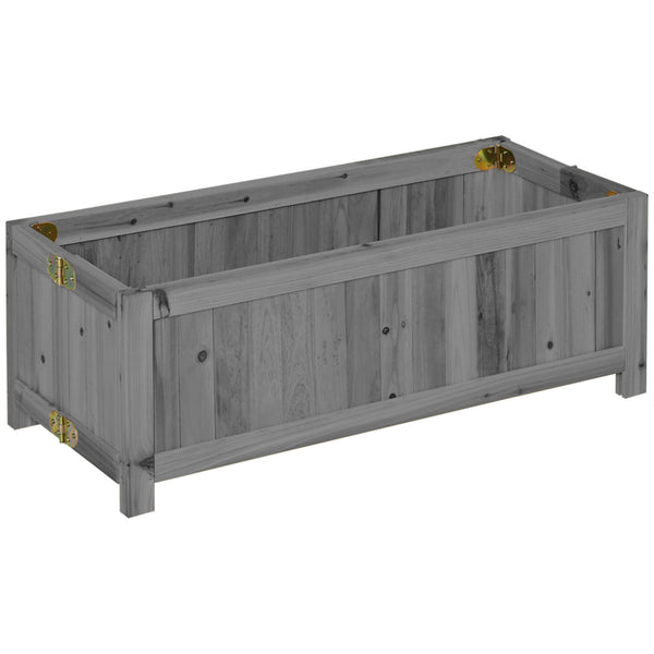 Fioriera Pieghevole Rialzata per Coltivazioni 70x30x25 cm in Legno Grigio sconto