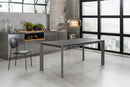 Tavolo Allungabile 122/182x80x76 cm in Metallo con Top in Vetro Grigio