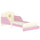 Letto Basso per Bambini 3-8 Anni 150x77x60 cm con Spazio Contenitore e Sponde Laterali in MDF Rosa