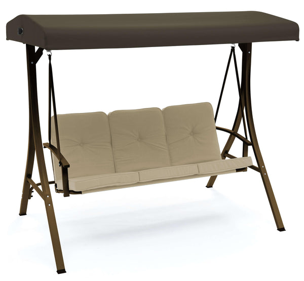 Dondolo da Giardino 3 Posti in Ferro Taddei Capri Marrone Scuro online