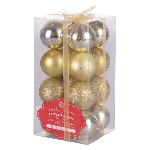 prezzo Set 16 Palle di Natale Ø5 cm in Plastica Oro