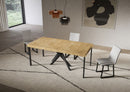 Consolle Allungabile 90-300x40x77 cm Saki Premium Quercia Natura Gambe Antracite 