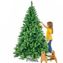Albero di Natale Canberra 210 cm 1256 Punte Foltissimo con Innesto Rapido e Base in Metallo in PVC e PE Verde      