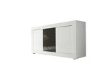 Credenza Mobile da Salotto 3 Porte 160x43x86cm TFT  Basic Bianco Lucido Antracite Lucido