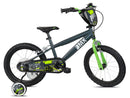 Bicicletta per Bambini 16" BMX Freni Caliper e Stabilizzatori in Acciaio Hi-Ten Verde