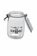 Barattolo con Scritta Ø10,8x17,3 cm in Vetro con Chiusura in Metallo VdE Tivoli 1996