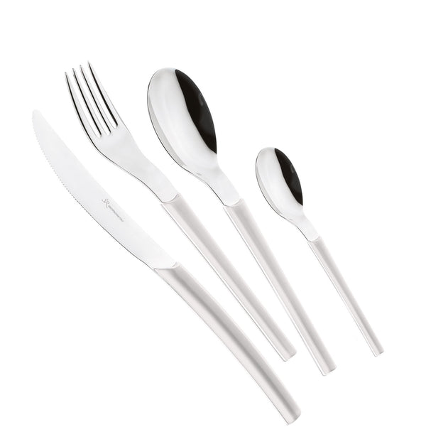 Servizio Set di Posate 24 pezzi in Acciaio Inox Eme Loto Bianco 19 online