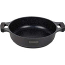 Pentola Bassa 30 cm Royalty Line Rivestimento in Pietra Marmo Antiaderente Coperchio in Vetro      