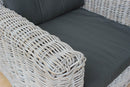 Set Salotto da Giardino Divano 2 Poltrone e Tavolino con Cuscini in Rattan Grigio