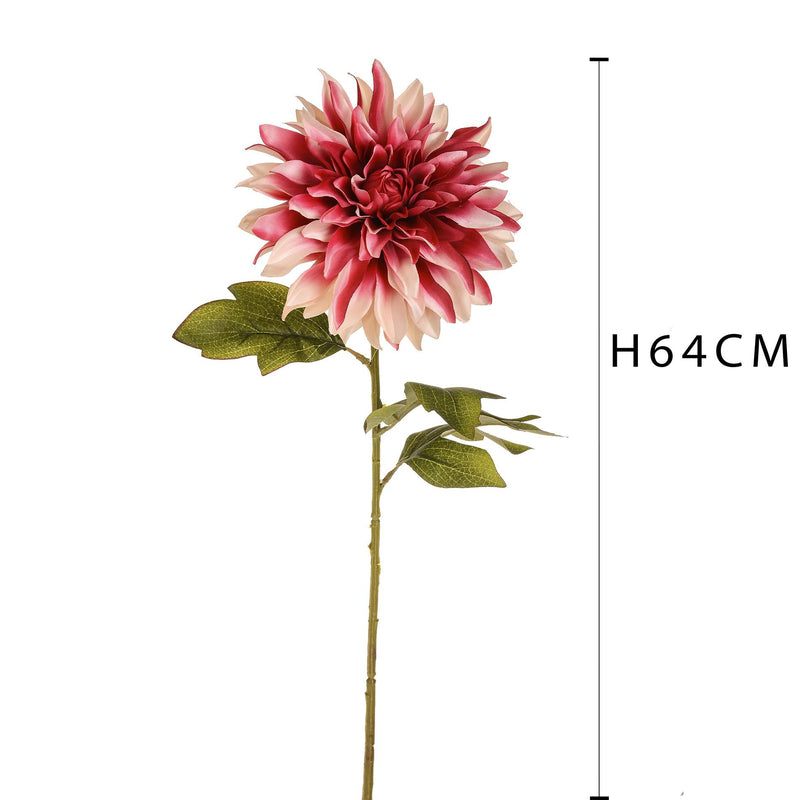Set 6 Fiori Artificiali di Dalia Singola Altezza 64 cm 