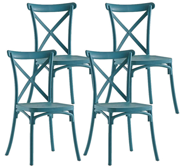 acquista Set 4 Sedie 88x44x49 cm in Polipropilene Ottanio
