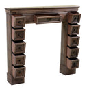 Cornice Camino in Legno 11 Cassetti 108x18x101cm Frame Marrone
