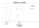 Mobile 4+2 Cassetti 70x112x41 cm Cemento/Ossido Bianco