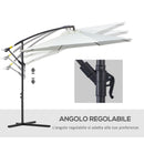 Ombrellone da Giardino Decentrato in Acciaio Ø3m  Bianco