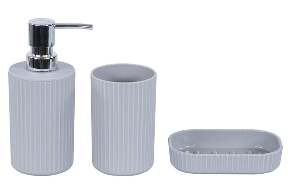 Set 3 Accessori da Bagno in Abs Grigio sconto