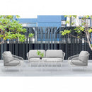Set Salotto da Giardino Divano 2 Poltrone e Tavolino con Cuscini in Alluminio Grigio chiaro