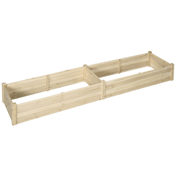 online Letto per Orto Rialzato con Fondo Aperto e 2 Sezioni Separate 244x61,5x27 cm in Legno di Abete Naturale
