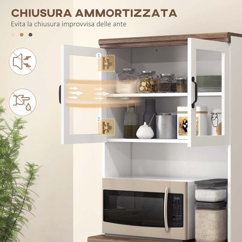 COSIEST Armadietto Portaoggetti Con Ante: Mobile Buffet In MDF Con Ripiano Regolabile, Marrone