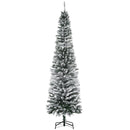 Albero di Natale Innevato Slim 225 cm 738 Rami Effetto Neve in PP e Acciaio Inox Verde  