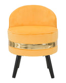 Sedia Mini Paris Arancione Ø45x62 cm in Legno Spugna e Poliestere Arancione e Oro e Nero