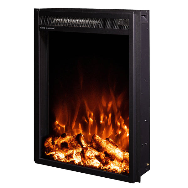acquista Camino Elettrico da Incasso 60x49,6x13,5 cm Effetto Fiamma 1500W Miriam Nero