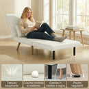 Poltrona Letto Singola 3 in 1 72x75x85 cm Reclinabile su 5 Livelli con Cuscino e Seduta Imbottita in Tessuto Effetto Lino Crema      