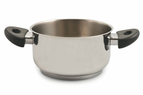 Pentola Antiaderente in Acciaio Inox Ø24cm Triplo Fondo 2 Manici Soriani Mia sconto