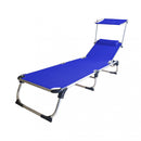 Lettino Prendisole da Giardino Pieghevole Kamp Blu 188x59x30 cm cm in Alluminio Blu