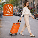 Carrello per la Spesa Zeus Trolley con Rivestimento Termico 35x30x90 cm e Ruote Arancione      