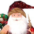 Babbo natale in tessuto paillettes rosso cm xh80