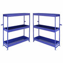 Set 2 Scaffali per Van Furgone 116,5x115x34,8 cm in Acciaio Senza Bulloni Blu