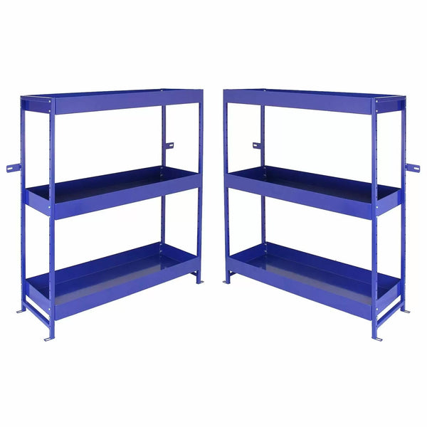 online Set 2 Scaffali per Van Furgone 116,5x115x34,8 cm in Acciaio Senza Bulloni Blu