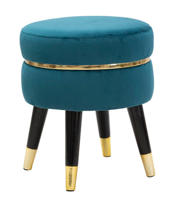 Sgabello Paris Ottanio Gold Ø35x40,5 cm in Pino e Spugna e Metallo e Poliestere acquista
