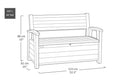 Panchina da Esterno Keter Deco Bench 60G 132,7x61,2x89 cm in DecoCoat Effetto Legno Noce