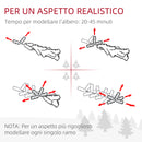 Albero di Natale Innevato Slim 150 cm 395 Rami con Pigne in Plastica e Acciaio Verde  