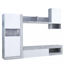 Parete Attrezzata Soggiorno Roomy 255x40x200 h cm in Truciolare bilaminato Bianco