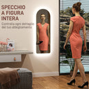 Specchio da Parete ad Arco con Luce LED Dimmerabile Touch 40x3x120 cm   