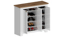 Scarpiera 3 Ante 114x42x100 cm Figo 3A Bianco Opaco/Rovere Wotan  