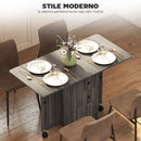 Tavolo Salvaspazio a Ribalta 120x60x76,5 cm con Armadietto e Cassetti Rivestimento in Melamina Grigio  