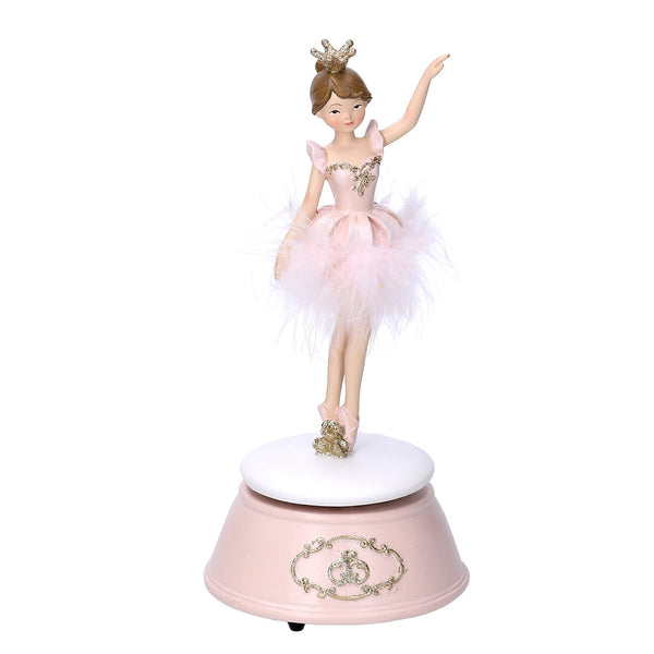 Carillon in Resina ballerina rosa cm 10,5x10,5xh22,5 sconto