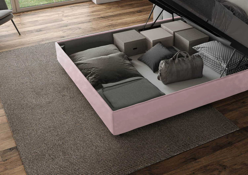 Letto Matrimoniale Imbottito in Microfibra Appia Large Glicine Varie Misure