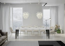  Tavolo Allungabile 160-420x90x77 cm Flame Premium Bianco Frassino Telaio Antracite
