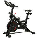 Cyclette 111,5x52,5x114,5 cm Stazionaria con APP Resistenza Magnetica 0-100% in Acciaio Nero      
