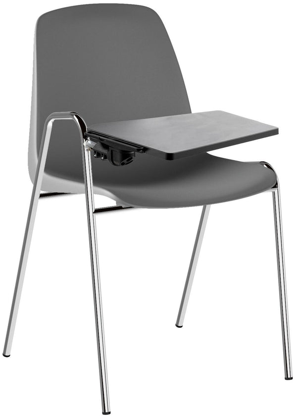 acquista Sedia Attesa Riunioni da Ufficio in Polipropilene con Tavoletta Tosini Verona Grigia