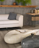 Tavolino blocco in Pietra Fossile Triangolare White Agata