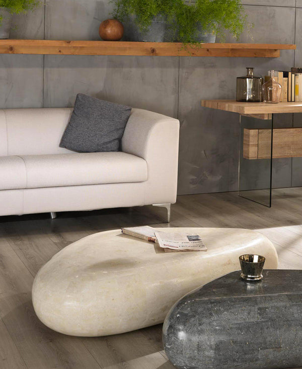 Tavolino blocco in Pietra Fossile Triangolare White Agata online