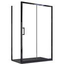 Box Doccia Angolare 1 anta Scorrevole con Profili Neri in Cristallo trasparente 6mm H195 Bonussi Sole Varie Misure
